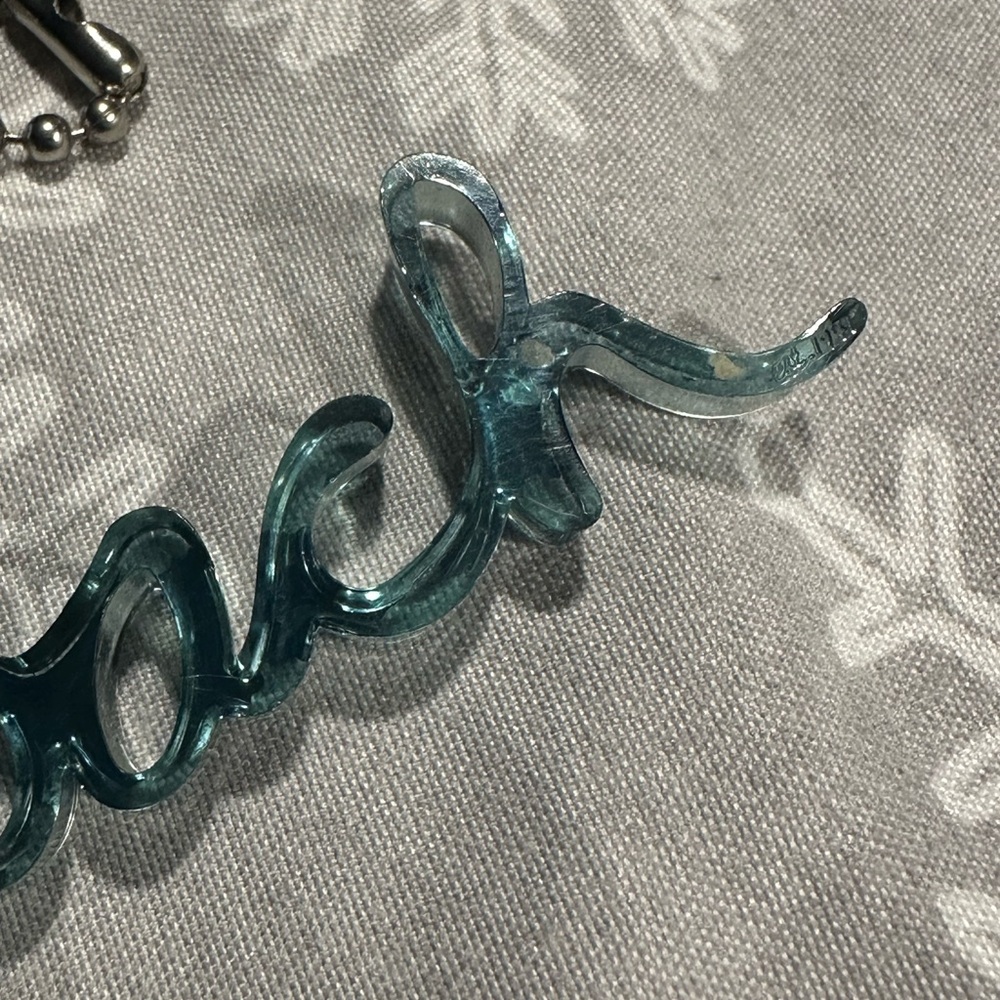 Coach Teal Acrilic Keychain Tag - Picture 5 of 11